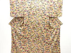 大正ロマン　錦紗家屋風景模様着物